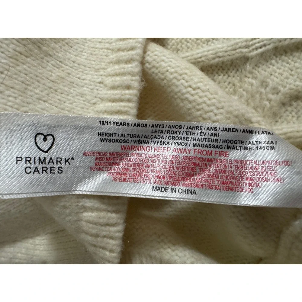 Primark Cares Girls Cream Cable Knit Skirt Size 10-11 Years 146cm Off White